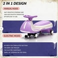 thumbnail image 3 of NovaDrive 12V Kids Ride On Electric Wiggle Car with 2-in-1 Design, Controllable LED Lights, Flashing PU Wheels, Wide Auxiliary Wheels, Triangular Stability, Bluetooth Music, Up to 5 MPH, Ages 3+, 3 of 6