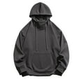 thumbnail image 2 of Sudadera con capucha para hombre, sudadera con cuello alto medio, sudadera con capucha de color liso, blusa con capucha para hombre, 2 of 5