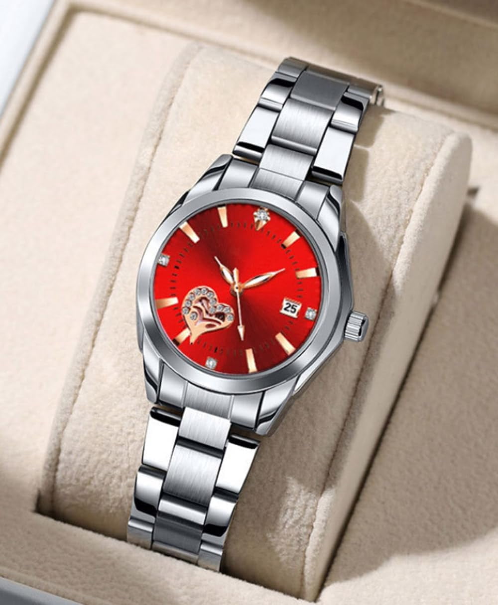 Watches for Women Analog Quartz Silver Stainless Steel Watches Luminous Waterproof Ladies Dress Watch