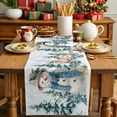 thumbnail image 4 of Winter Snowman Elk Cotton Linen Table Runner Merry Christmas Christmas Tree Dining Table Runners for Home Decor Party Dining Room Restaurant Kitchen Party 13" x 48", 4 of 9