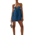 thumbnail image 1 of CNKOO Strass Spaghetti Robe Sexy Femme d'Été Mini Robe pour la Fête (Blanc S), 1 of 8