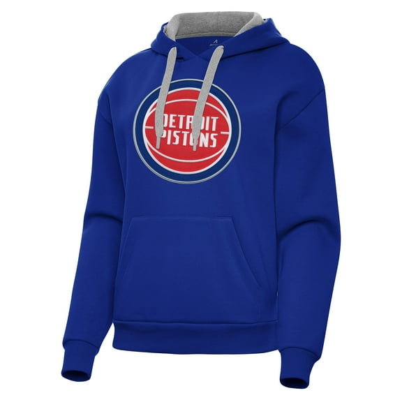 Women's Antigua Blue Detroit Pistons Victory Pullover Hoodie