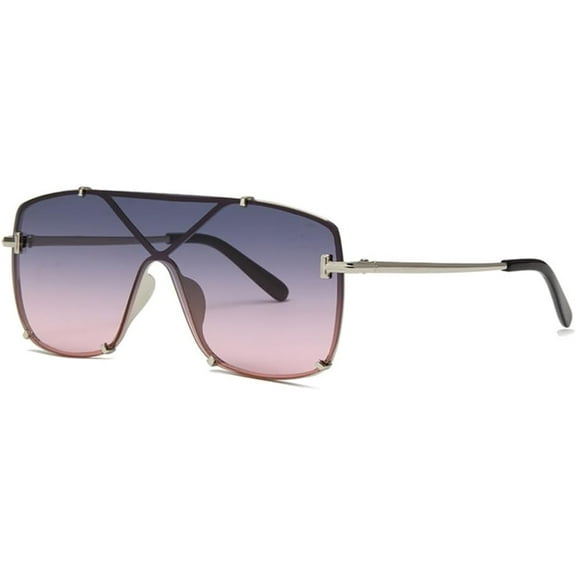 Integrated Men's Sunglasses Retro Gradient Eyeglass Frame Outdoor Driving Metal