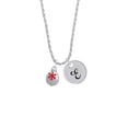 thumbnail image 2 of Delight Jewelry Silvertone Ornament with Red Snowflake Silvertone Script Initial Disc - E - Charm Necklace, 20"+3", 2 of 4