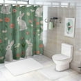 thumbnail image 5 of COMIO  Cute White Rabbit Shower Curtains Kids Cartoon Bunny Bathroom Curtain Lovely Flower Spring Green Bath Curtain Pet Animal Waterproof Bathroom Accessories 72x72 Inch, 5 of 5