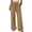 1# Khaki, variant on Khaki Wide Leg Pants for Women Flowy Palazzo Drawstring Elastic Waist Trousers with Pockets Summer Cruise Beach Vacation Clothes, 30" Inseam, S