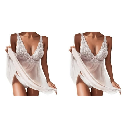 2 Pack Transparent Lingerie Pajamas Underwear Suspenders Dress Women Lace Freaky Lingerie for Women plus Size Long Lingerie for Women Womens Lingerie Corset with Garter And Stockings Lingerie for