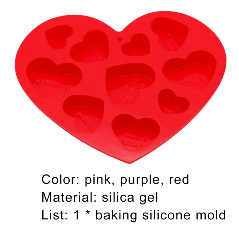 1 / 3Pcs Heart Shape Silicone Mold