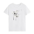 thumbnail image 1 of Camiseta de manga corta para mujer, camiseta informal con cuello redondo para caminar y uso diario M, 1 of 7