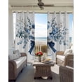 thumbnail image 4 of Blue Spring Floral Blackout Curtains, Light Blocking Print Window Curtains, Watercolor Summer Flowers Thermal Insulated Window Drapes for Living Room Kitchen Cafe 2 Panels, 104"W x 72"L, 4 of 9