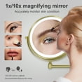 thumbnail image 6 of TUSHENGTU 8" Golden Wall Mounted Makeup Mirror with LED Light,1X/10X Magnifying for Makeup Care, 6 of 6