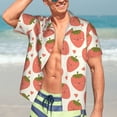 thumbnail image 5 of Lsque Hand Drawn Strawberry pattern Hawaiian Shirt for Men, Unisex Summer Beach Casual Short Sleeve Button Down Shirts-Small, 5 of 9