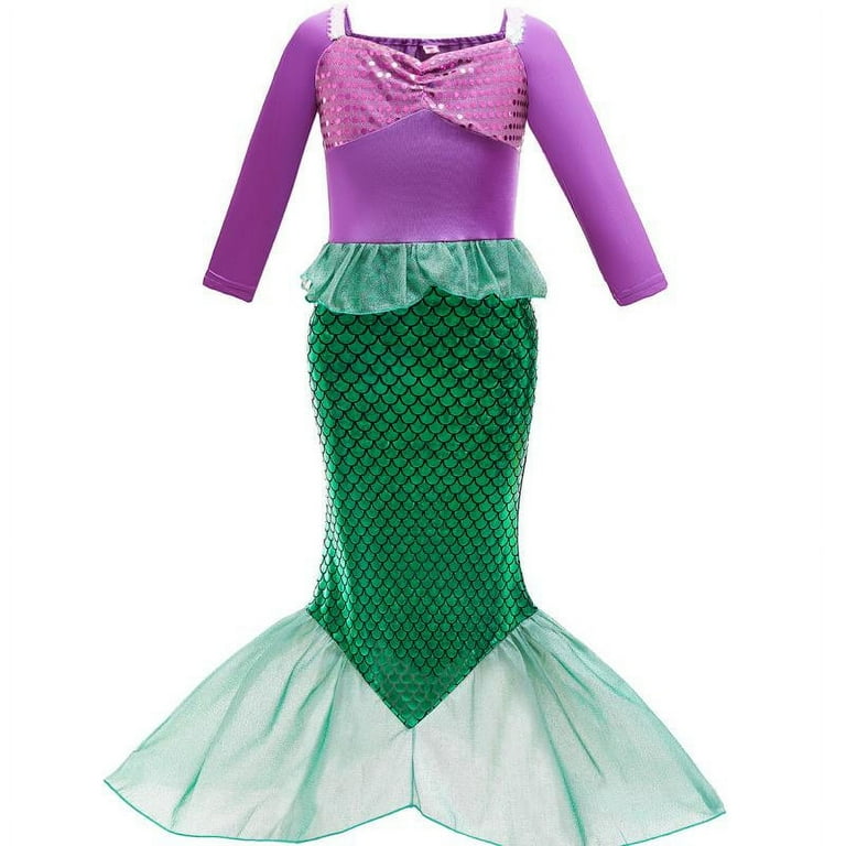 Little Girl Mermaid Princess Costume Party Dress Up with Accessories -  Walmart.com