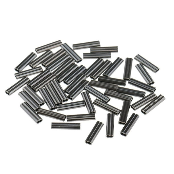Lote de 50 mini manguitos de cobre de doble barril para trazado de cables en montajes, 10 mm Diámetro de 0.8 mm