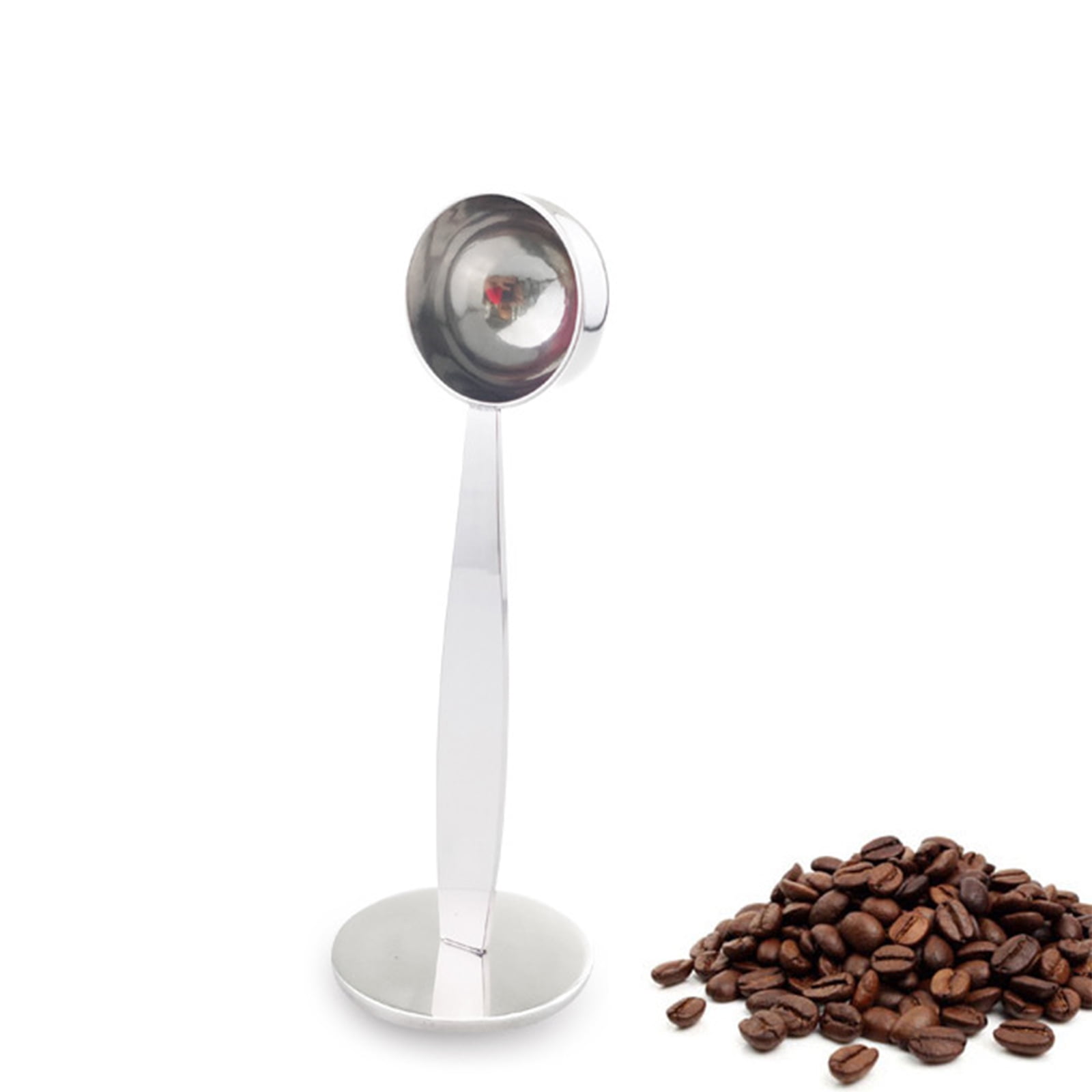 1PC Silver Espresso Stand Coffee Measure Tamper Spoon Acero Inoxidable Medición Tamping Scoop