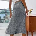 thumbnail image 7 of qolati Women's Boho Midi Skirt 2023 Casual Floral Print Side Split A-Line Skirt Trendy High Waist Pencil Skirts for Casual, Party, Beach, 7 of 7