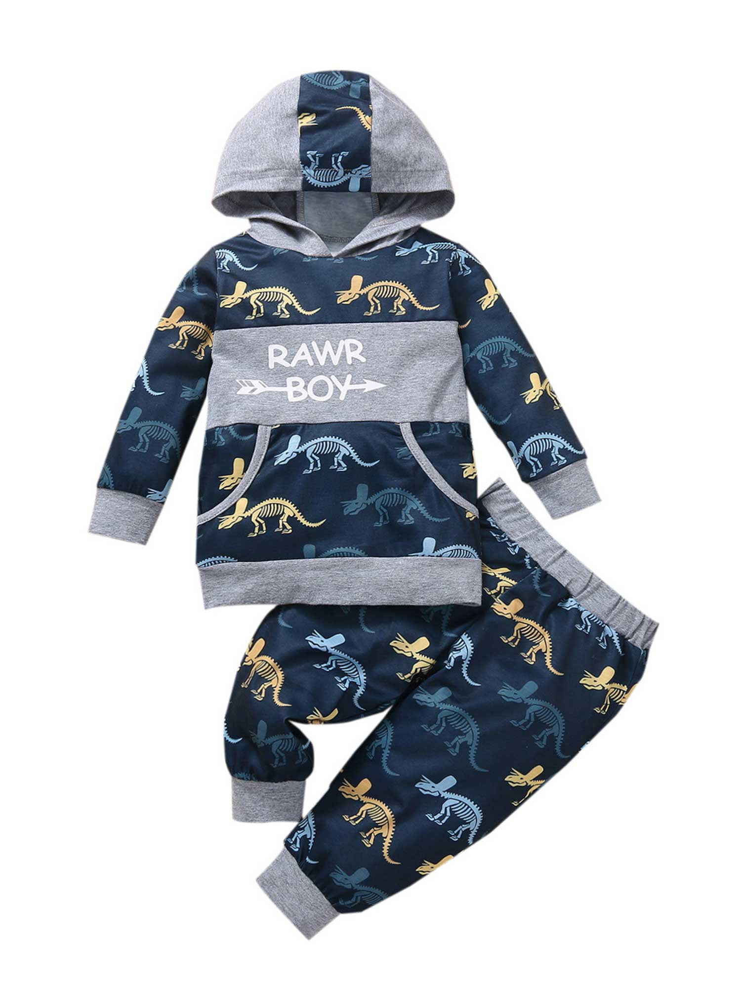 Toddler Baby Unisex Hooded T-Shirt Sweatshirts Infant Letter Blouse Hoodies Tops 