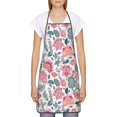 thumbnail image 2 of Naloa 1Pack Adjustable Bib Apron Waterdrop Resistant Cooking Kitchen Aprons for Women Men Chef, Flower Leaves Print, 2 of 8