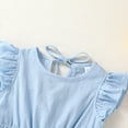 thumbnail image 4 of Tiny Cutey Toddler Baby Girl Dress Summer Ruffle Sleeve Solid Beach Boho Dresses Sundress Clothes for 2-3T, 4 of 6