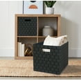 Better Homes & Gardens Fabric Cube Storage Bins (12.75" x 12.75"), 2 Pack, Gray Stripe Geo
