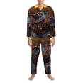 thumbnail image 3 of Naloa Lizard With Sunglasses Sunset Men’s Pajamas Set - Long Sleeve Button Down Sleep Shirt and Pajama Bottoms Sleepwear Set-X-Large, 3 of 7