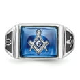 thumbnail image 4 of Solid 14k White Gold Men's Masonic Ring Band Size 10, 4 of 6
