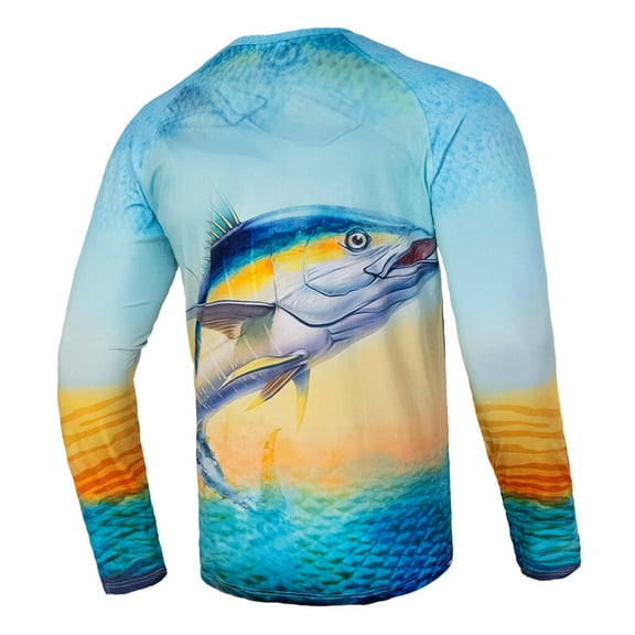 Tuna Men's Fishing Tee Long Sleeves Small UPF 50 Dri-Fit