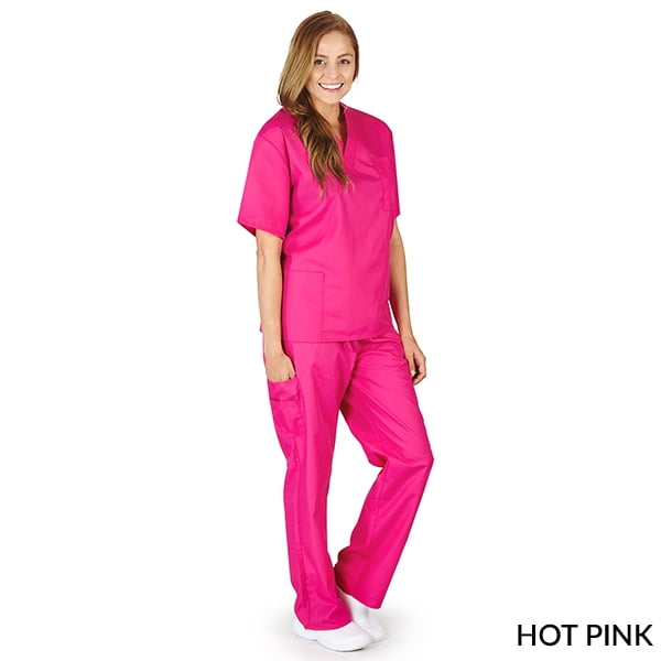 M&M Scrubs M&M SCRUBS Unisex Solid Scrub Set, Women Medical Uniforms