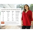 thumbnail image 6 of GingDin Womens Plus Size Shirts V Neck 3/4 Sleeve Shirts Business Casual Tops Loose Work Blouses, 6 of 7