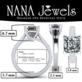 thumbnail image 3 of NANA Jewels 3.00ct Asscher Lucita Solitaire Silver CZ Engagement Ring - 8mm Size 9.5, 3 of 7