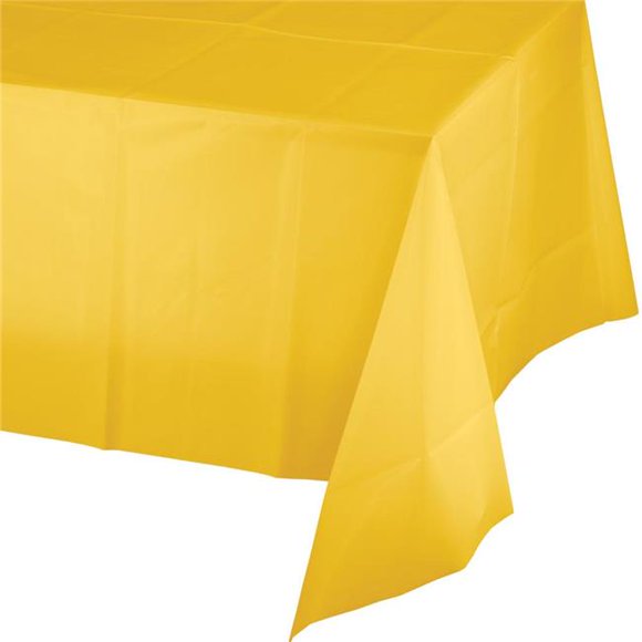 Group 54 x 108 in. School Bus Yellow Plastic Tablecover, Pack of 12