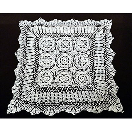 - Handmade Crochet Lace Centerpiece Doily. 24-inch (White, Square)