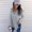 Gray, variant on Ichuanyi Fall Tops for Women 2022 Fashion Sexy Women Casual Solid Long Sleeve V-Neck T-Shirt Sweatshirt Tops