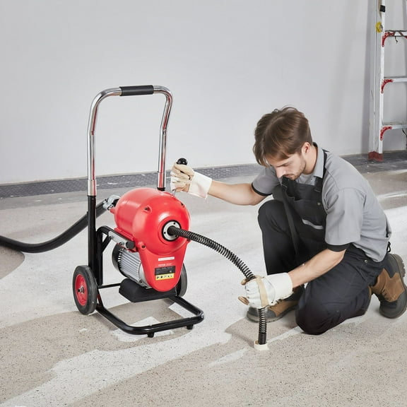 6/5" x 120FT Sectional Drain Auger, 1100W Powerful Drain Cleaner with Manual Feed - Walmart