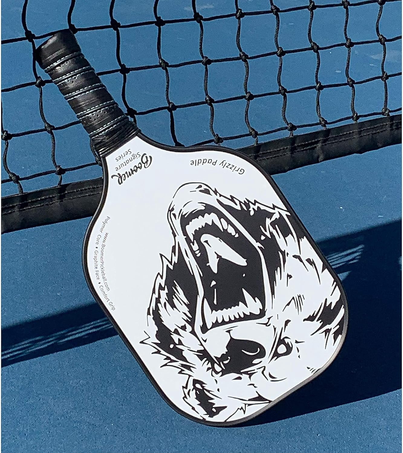 Boomer Signature Series Pickleball Paddle Graphite Face with Polymer Honeycomb Core Cushion Grip 7.8 oz