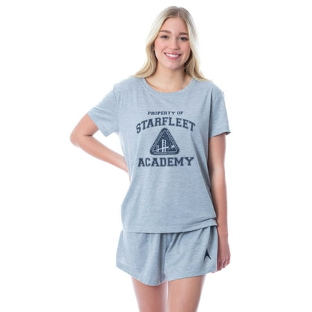 Star Trek Star Fleet Academy Women s 2 Piece Pajama Set Short Sleeve and Shorts Loungewear Sleepwear PJ