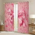 thumbnail image 2 of Manfei Girls Bow Ribbon Curtains Pack of 2 (42x84 Each), Princess Style Curtains Blackout, Pink Flower Living Room Curtains, Luxury Room Decor, 2 of 6