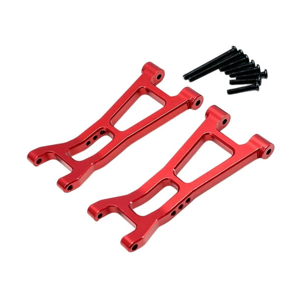 Accesorio de aluminio para coche RC con brazo inferior trasero, resistente y fácil de instalar. Juego de brazo oscilante RC. Rojo