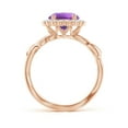 thumbnail image 2 of ANGARA Natural 1.7 Ct. Amethyst with Diamond Halo Ring in 14K Rose Gold for Women (Ring Size: 8), 2 of 10