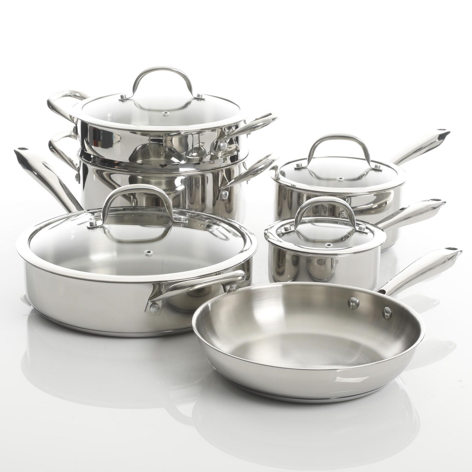 Kenmore Devon 10-Piece Stainless Steel Cookware Set