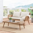 thumbnail image 2 of Crosley Landon 2 Piece Wicker Patio Sofa Set in Light Brown and Oatmeal, 2 of 15