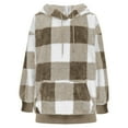 thumbnail image 3 of Neewe Women's Plaid Sherpa Pullover Winter Jacket Women Long Sleeve Sweatshirt Cozy Hoodies S-XXL, 3 of 7