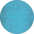 thumbnail image 1 of Ahgly Company Indoor Round Oriental Light Blue Industrial Area Rugs, 8' Round, 1 of 4