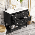 thumbnail image 2 of 36" Bathroom Vanity Cabinet with Sink Combo Set, Undermount Ceramic Sink, Free Standing Vanity Set with 4 Drawers, Solid Wood Frame Bathroom Cabinet, Black, 2 of 9