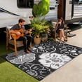 thumbnail image 2 of Kzaei Waterproof Outdoor Rug, 4'x6' Reversible Plastic Camping Area Rugs, Black & White, 2 of 8