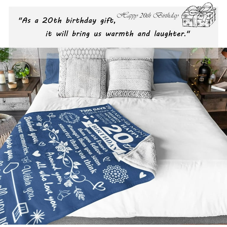 LHSHID Best 20th Birthday Decorations for Women/Men Blanket
