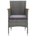 thumbnail image 3 of vidaXL 7 Piece Garden Dining Set with Cushions Poly Rattan Grey, 3 of 5