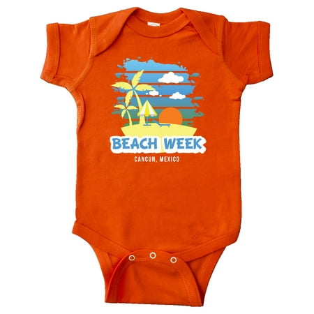 

Inktastic Beach Week Cancun Mexico with Palm Trees Gift Baby Boy Bodysuit