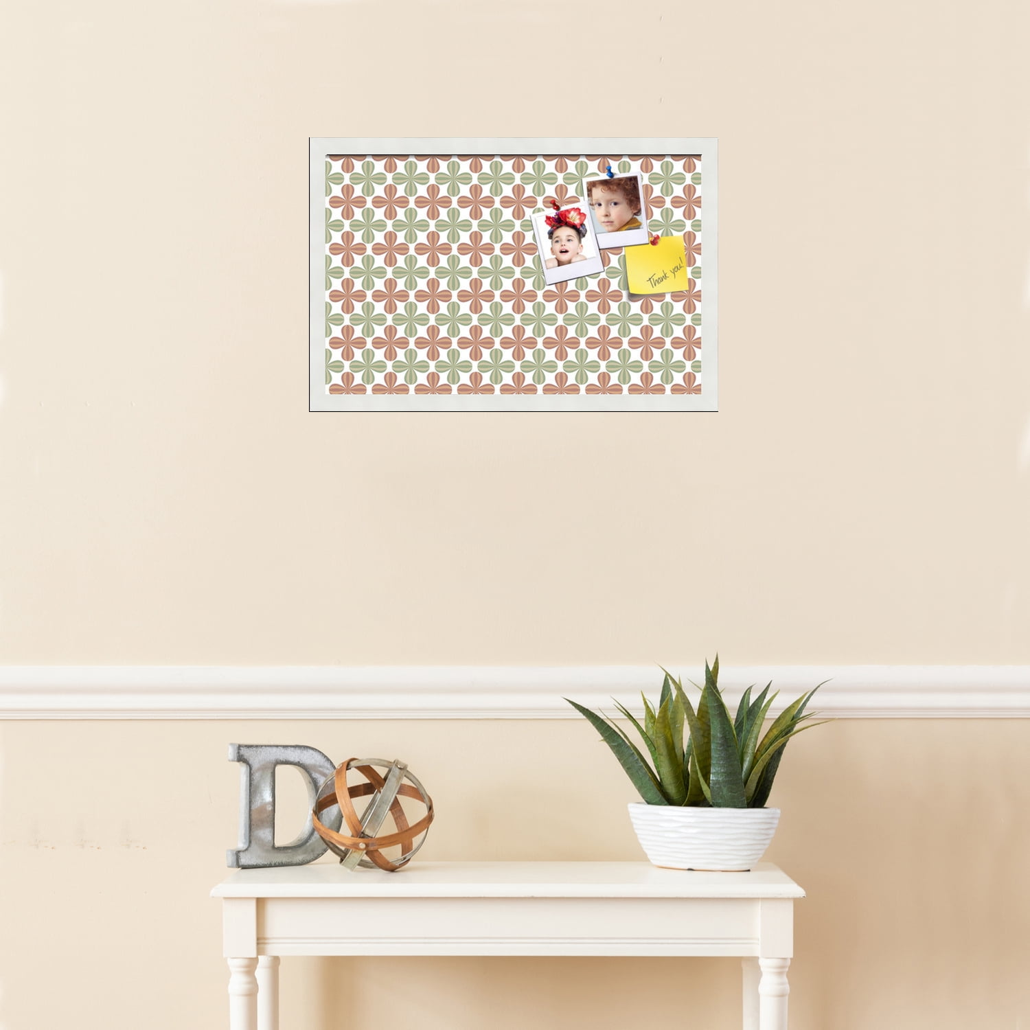 PinPix ArtToFrames 20x12 Custom Cork Bulletin Board    Poster Board Has a Fabric Style Canvas Finish, Framed in Satin White Frame (PinPix-558)