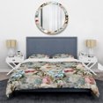 thumbnail image 3 of Designart "Timeless Pastel Elegance II" Blue Floral Bedding Covert Set - Cottage Bed Set With 2 Shams, 3 of 5